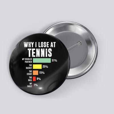 Why I Lose At Tennis Funny Tennis Player Button