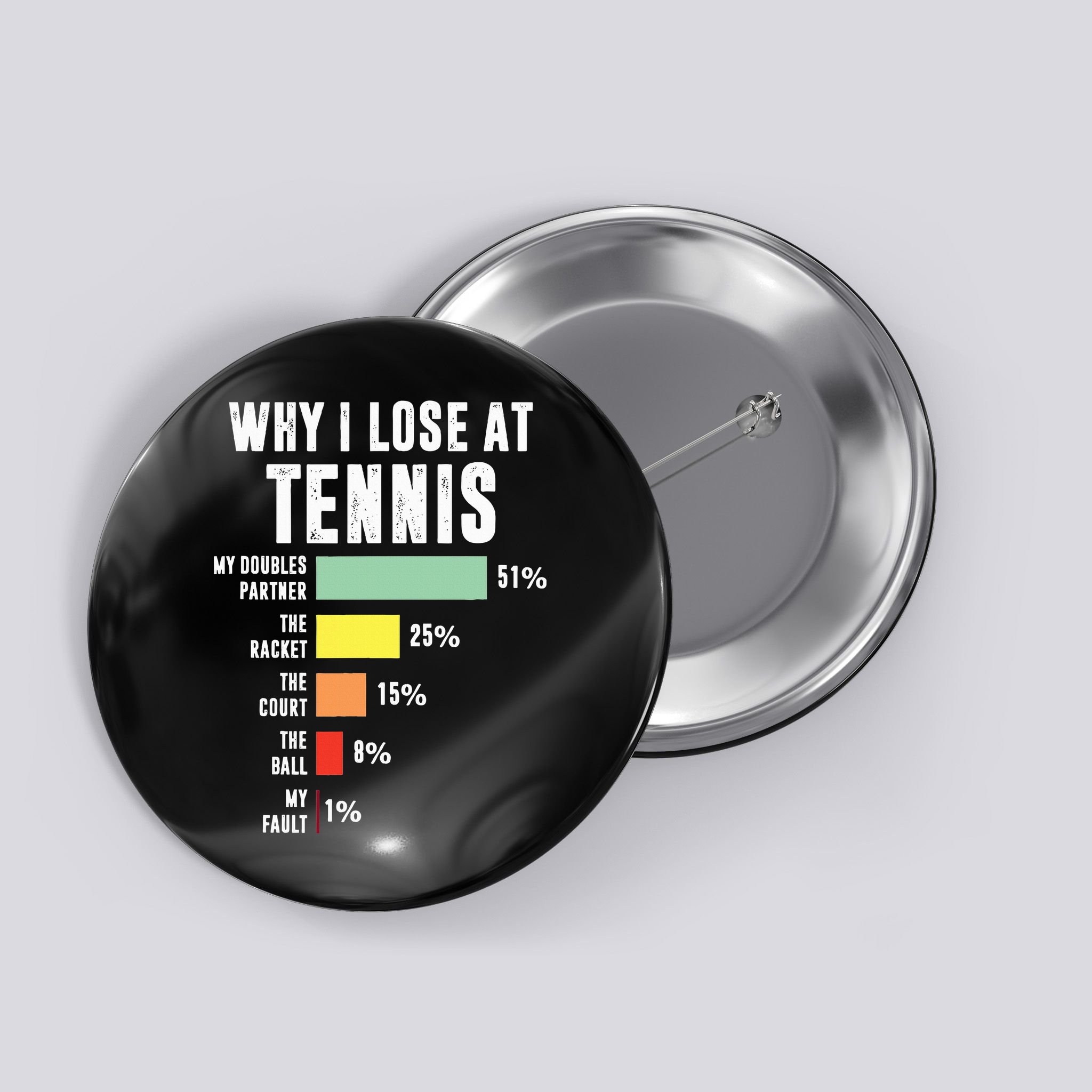 Why I Lose At Tennis Funny Tennis Player Button