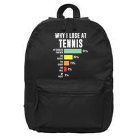 Why I Lose At Tennis Funny Tennis Player 16 in Basic Backpack