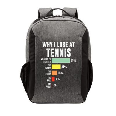 Why I Lose At Tennis Funny Tennis Player Vector Backpack