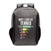 Why I Lose At Tennis Funny Tennis Player Vector Backpack