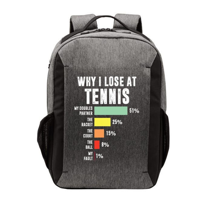 Why I Lose At Tennis Funny Tennis Player Vector Backpack