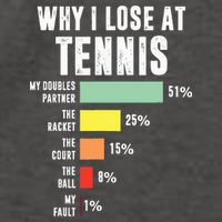 Why I Lose At Tennis Funny Tennis Player Vector Backpack