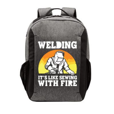 Welding It's Like Sewing With Fire Funny Welder Husband Vector Backpack