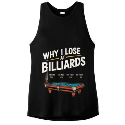 Why I Lose At Billiards Pool Player Billiard Snooker Ladies PosiCharge Tri-Blend Wicking Tank