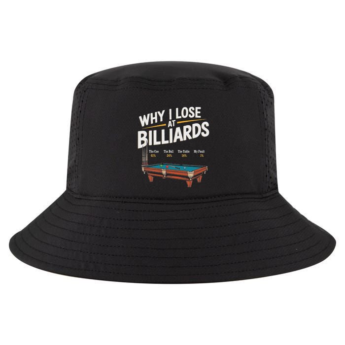 Why I Lose At Billiards Pool Player Billiard Snooker Cool Comfort Performance Bucket Hat