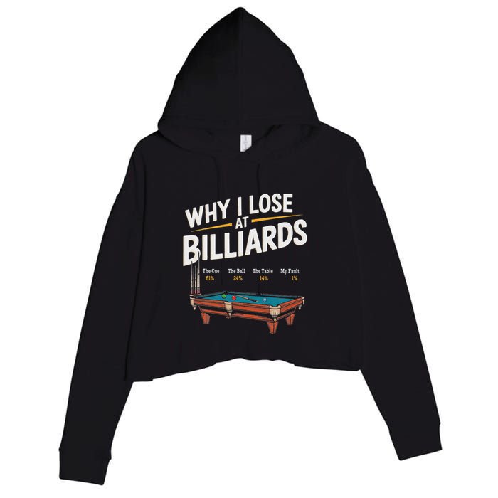 Why I Lose At Billiards Pool Player Billiard Snooker Crop Fleece Hoodie