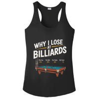 Why I Lose At Billiards Pool Player Billiard Snooker Ladies PosiCharge Competitor Racerback Tank