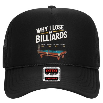 Why I Lose At Billiards Pool Player Billiard Snooker Trucker Hat