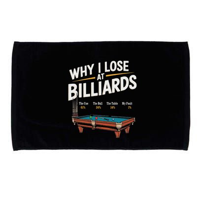 Why I Lose At Billiards Pool Player Billiard Snooker Microfiber Hand Towel