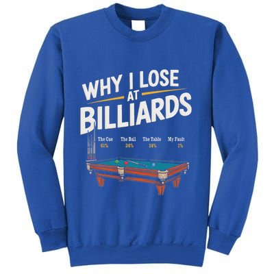 Why I Lose At Billiards Pool Player Billiard Snooker Sweatshirt
