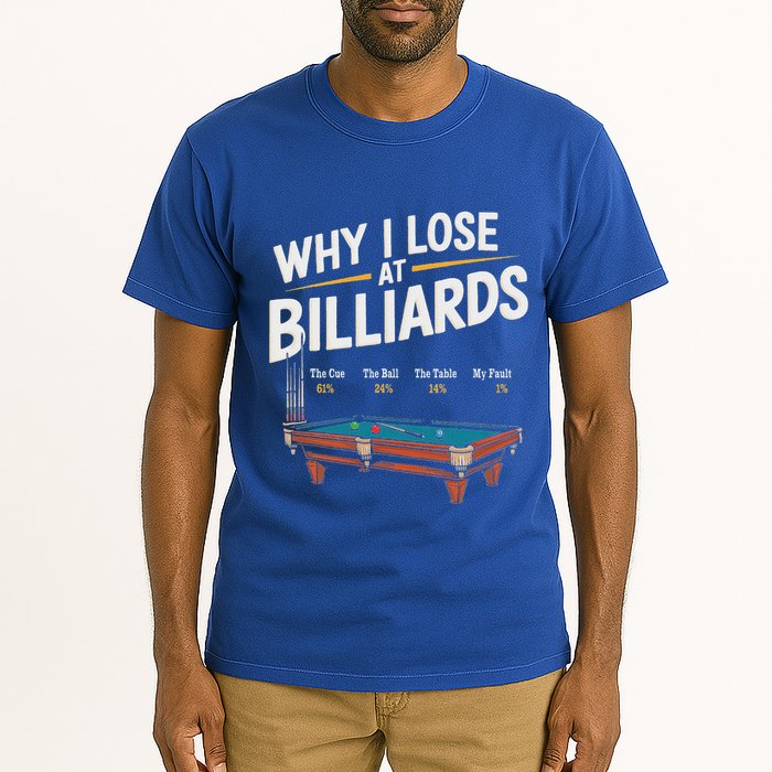 Why I Lose At Billiards Pool Player Billiard Snooker Tall T-Shirt
