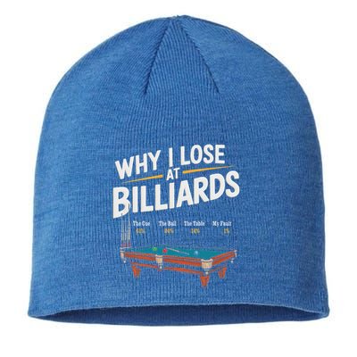 Why I Lose At Billiards Pool Player Billiard Snooker Sustainable Beanie