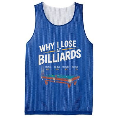 Why I Lose At Billiards Pool Player Billiard Snooker Mesh Reversible Basketball Jersey Tank