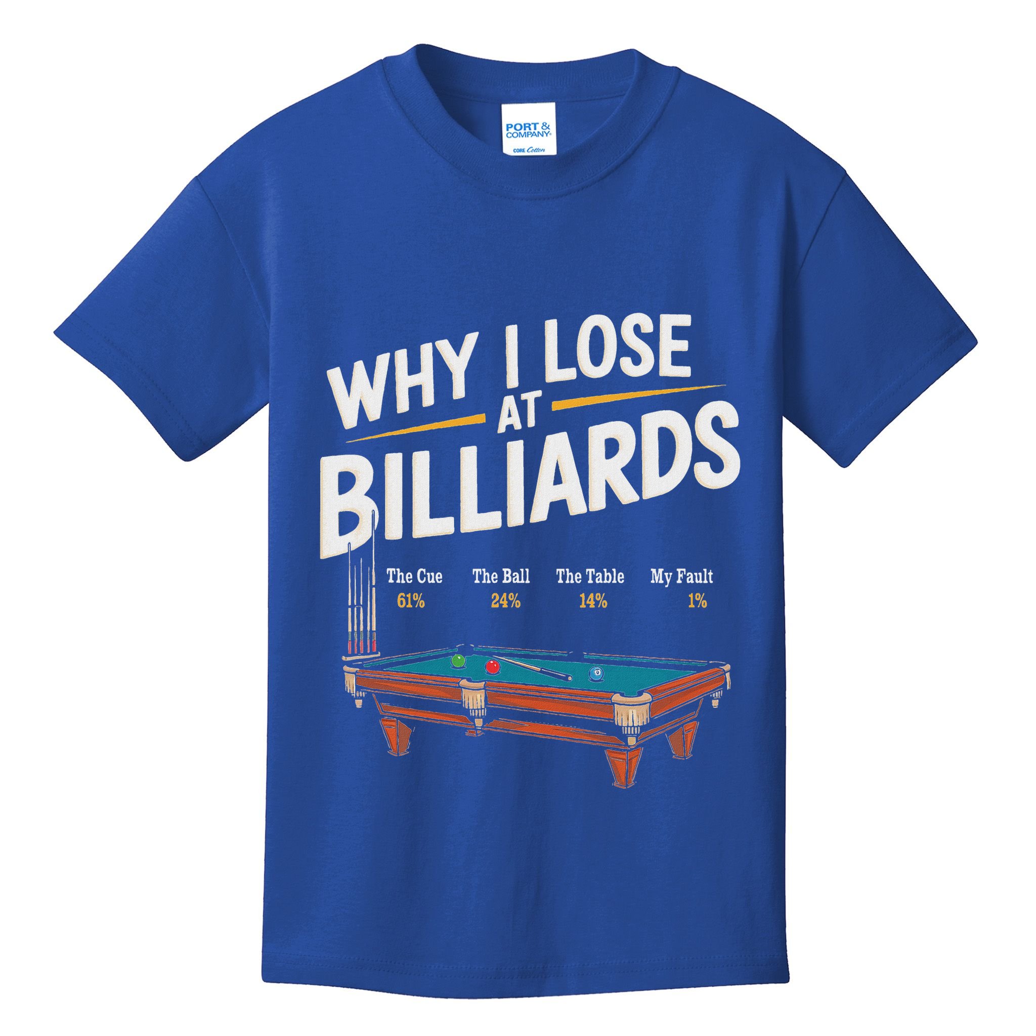 Why I Lose At Billiards Pool Player Billiard Snooker Kids T-Shirt