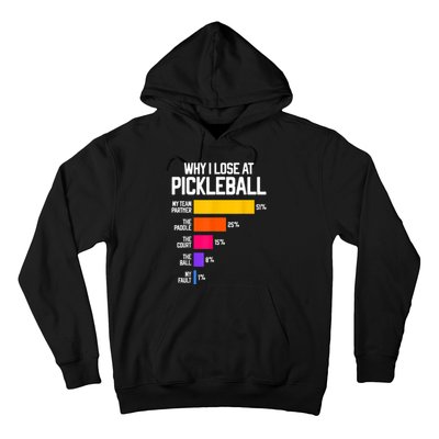 Why I Lose At Pickleball Humor Funny Pickleballers Hoodie