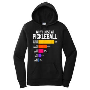 Why I Lose At Pickleball Humor Funny Pickleballers Women's Pullover Hoodie