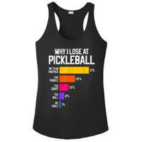 Why I Lose At Pickleball Humor Funny Pickleballers Ladies PosiCharge Competitor Racerback Tank