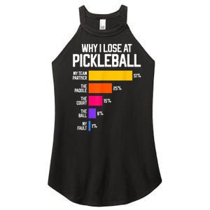 Why I Lose At Pickleball Humor Funny Pickleballers Women's Perfect Tri Rocker Tank