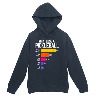 Why I Lose At Pickleball Humor Funny Pickleballers Urban Pullover Hoodie