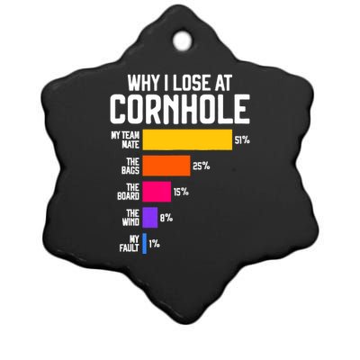 Why I Lose At Cornhole Humor Toss Like A Boss Ceramic Star Ornament