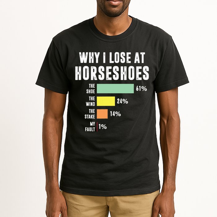 Why I Lose At Horseshoes, Funny Horseshoe Pitching Tall T-Shirt