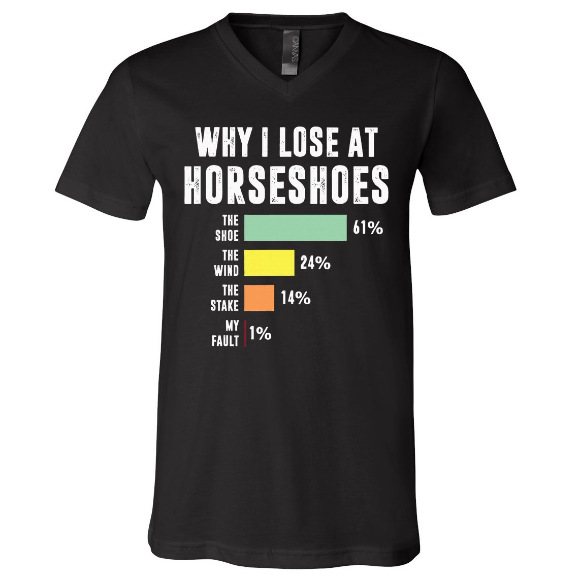 Why I Lose At Horseshoes, Funny Horseshoe Pitching V-Neck T-Shirt