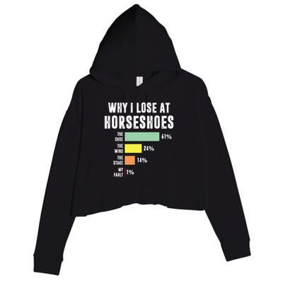 Why I Lose At Horseshoes, Funny Horseshoe Pitching Crop Fleece Hoodie