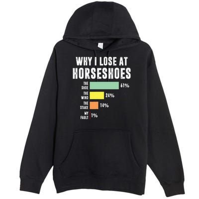 Why I Lose At Horseshoes, Funny Horseshoe Pitching Premium Pullover Hoodie