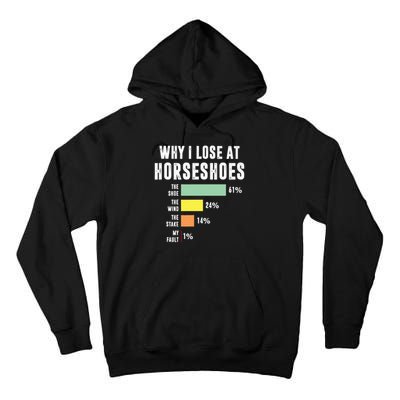 Why I Lose At Horseshoes, Funny Horseshoe Pitching Tall Hoodie