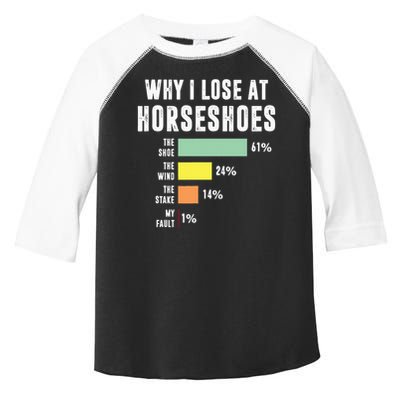 Why I Lose At Horseshoes, Funny Horseshoe Pitching Toddler Fine Jersey T-Shirt