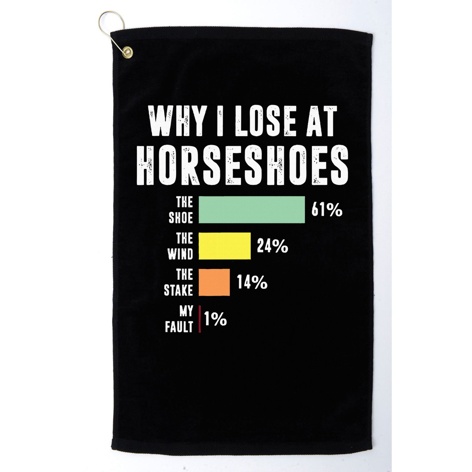 Why I Lose At Horseshoes, Funny Horseshoe Pitching Golf Towel