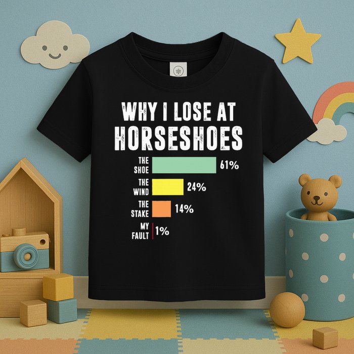 Why I Lose At Horseshoes, Funny Horseshoe Pitching Toddler T-Shirt