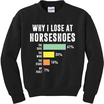 Why I Lose At Horseshoes, Funny Horseshoe Pitching Kids Sweatshirt