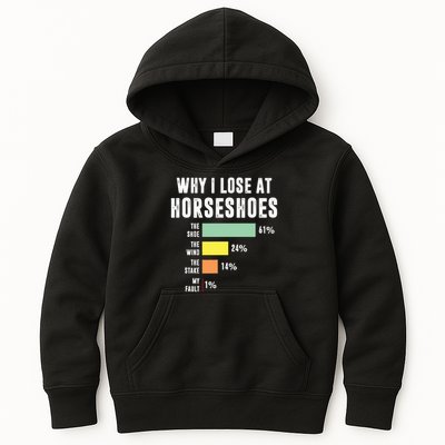 Why I Lose At Horseshoes, Funny Horseshoe Pitching Kids Hoodie