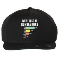 Why I Lose At Horseshoes, Funny Horseshoe Pitching Wool Snapback Cap