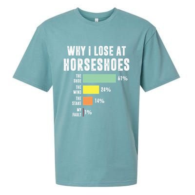 Why I Lose At Horseshoes, Funny Horseshoe Pitching Sueded Cloud Jersey T-Shirt