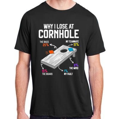 Why I Lose At Cornhole Humor Toss Like A Boss Adult ChromaSoft Performance T-Shirt