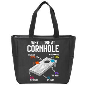 Why I Lose At Cornhole Humor Toss Like A Boss Zip Tote Bag