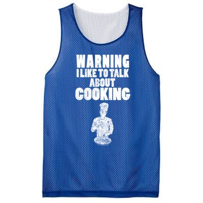 Warning I Like To Talk About Cooking Chef Gift Mesh Reversible Basketball Jersey Tank