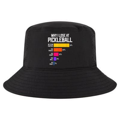 Why I Lose At Pickleball Humor Funny Pickleballers Cool Comfort Performance Bucket Hat