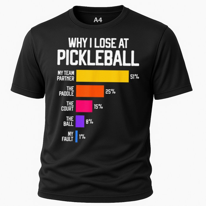 Why I Lose At Pickleball Humor Funny Pickleballers Cooling Performance Crew T-Shirt