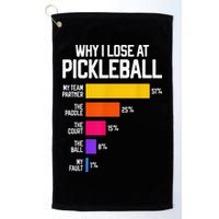 Why I Lose At Pickleball Humor Funny Pickleballers Golf Towel