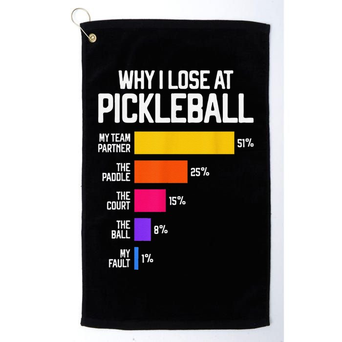 Why I Lose At Pickleball Humor Funny Pickleballers Golf Towel