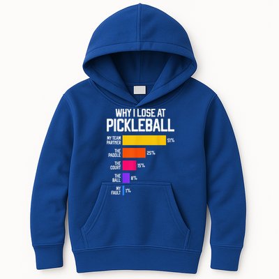 Why I Lose At Pickleball Humor Funny Pickleballers Kids Hoodie
