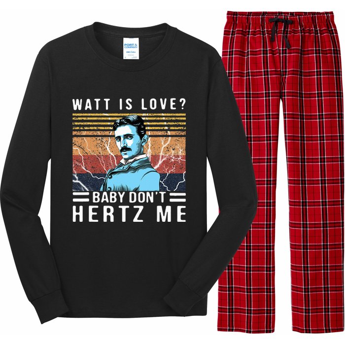 Watt Is Love Baby Don't Hertz Me Nikola Tesla Vintage Long Sleeve Pajama Set