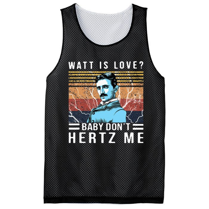 Watt Is Love Baby Don't Hertz Me Nikola Tesla Vintage Mesh Reversible Basketball Jersey Tank