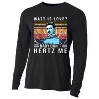 Watt Is Love Baby Don't Hertz Me Nikola Tesla Vintage Cooling Performance Long Sleeve Crew