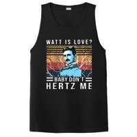 Watt Is Love Baby Don't Hertz Me Nikola Tesla Vintage PosiCharge Competitor Tank