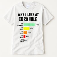 Why I Lose At Cornhole My Teammate 51 The Bags 25 Tall T-Shirt